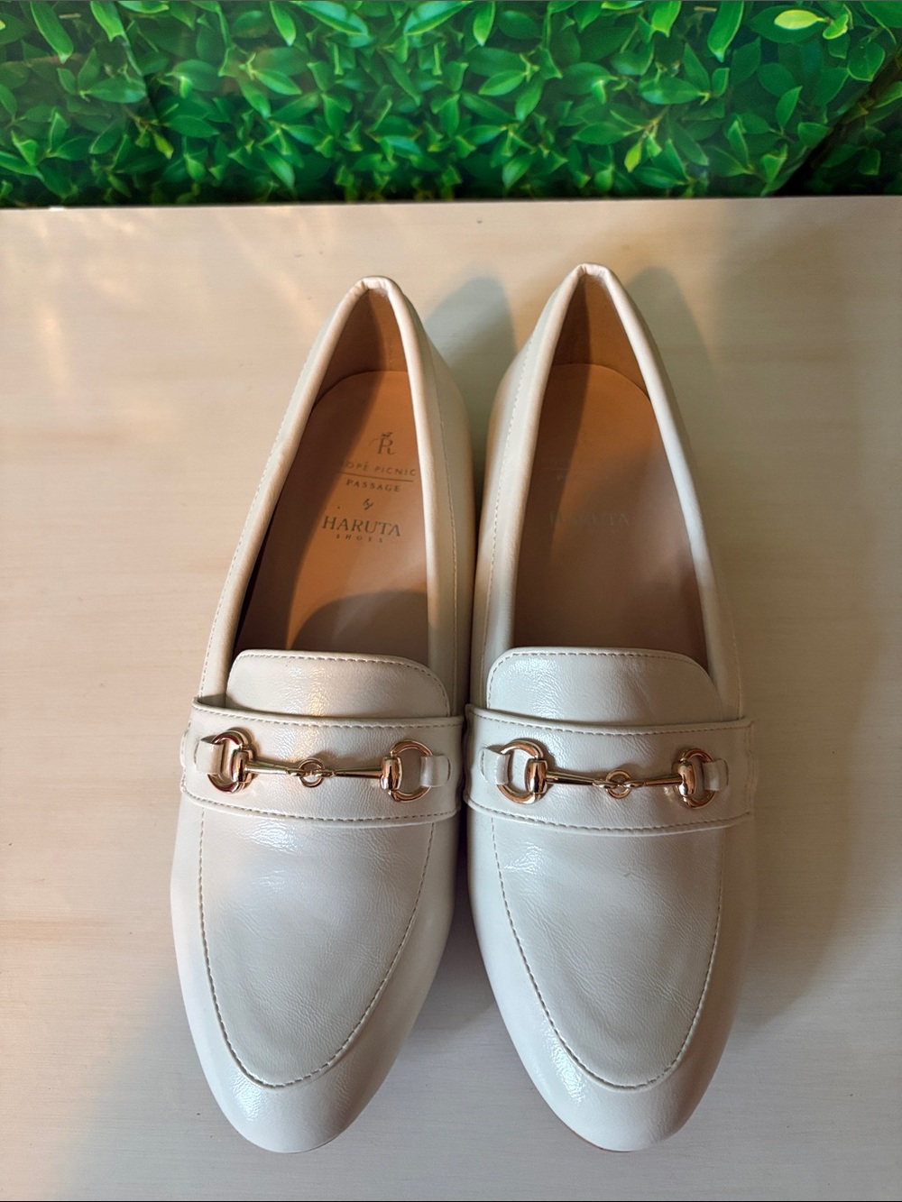 Cream Leather  Haruta Women’s Bit Loafers